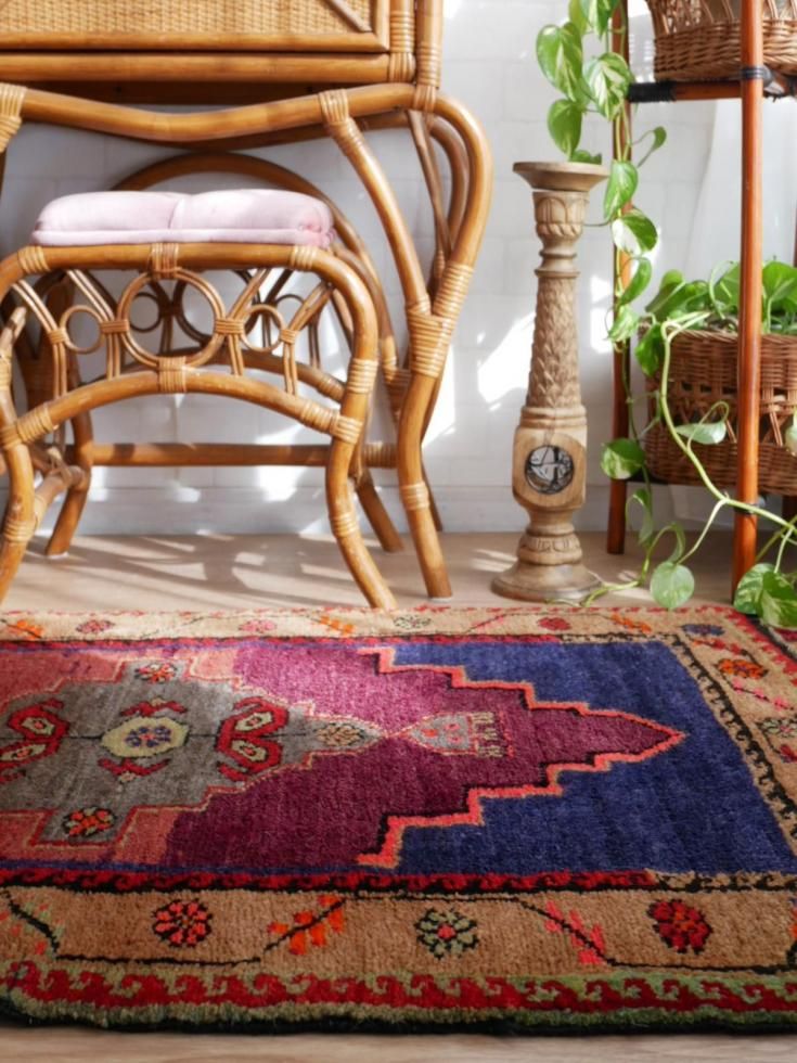 ヴィンテージターキッシュラグ オーバーダイラグ トルコラグ