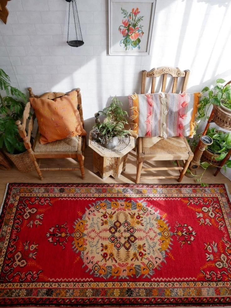 ヴィンテージターキッシュラグ オーバーダイラグ トルコラグ