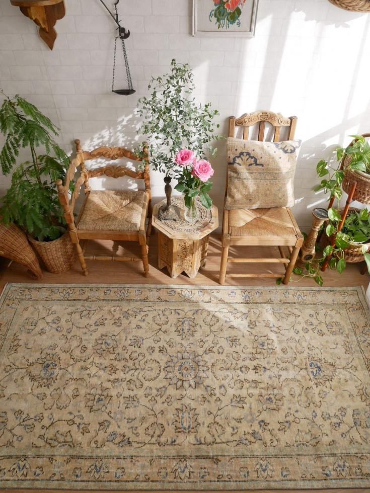 ヴィンテージターキッシュラグ オーバーダイラグ トルコラグ