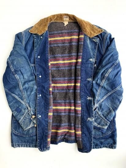 ジャケット・アウター 80s Lee 81-LJ Denim Chore Coat 1950's Long L Lee 81-LJ Blanket Lined Denim Chore Coat 42
