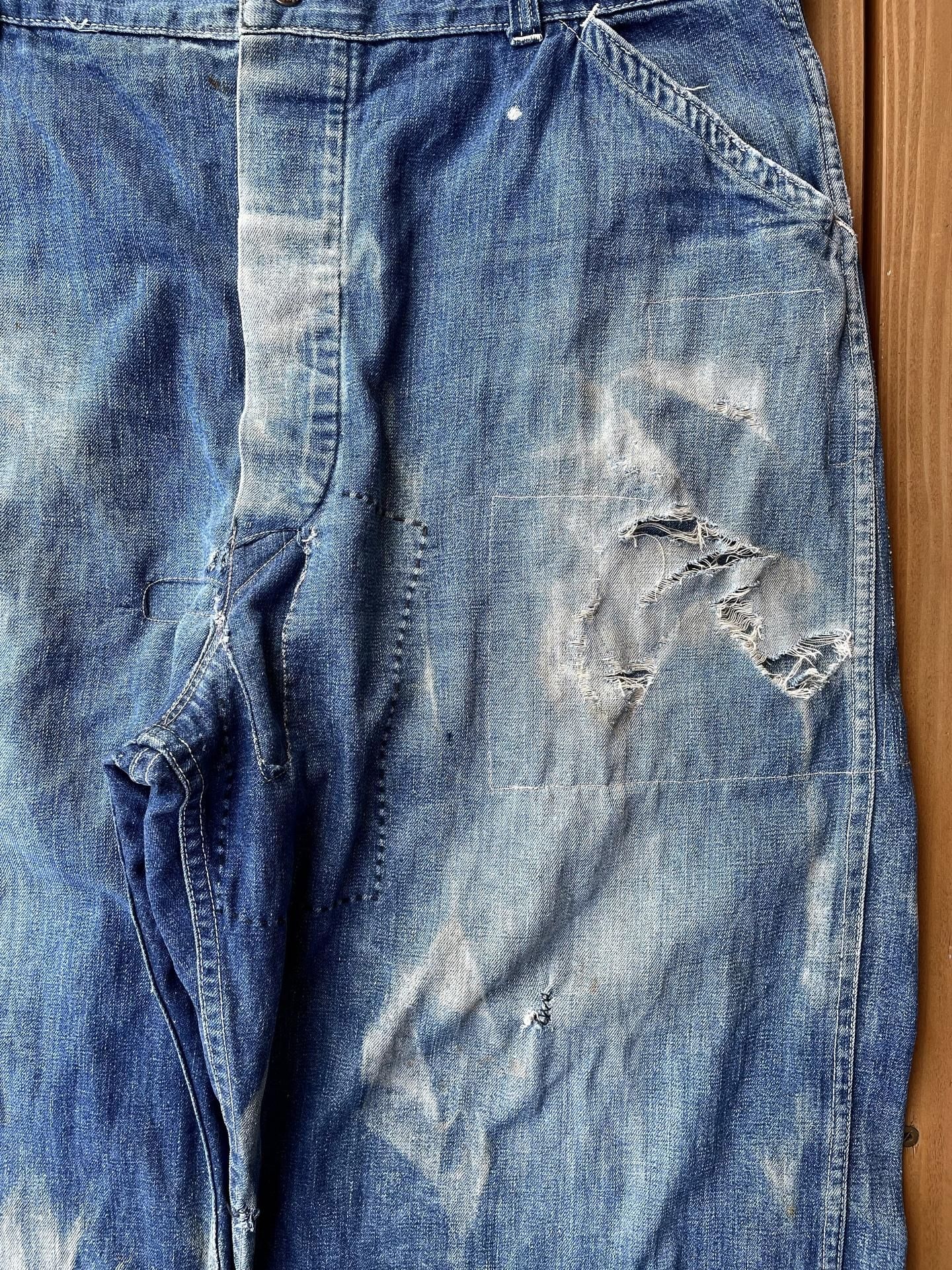 Anvil Brand Vintage 60s Patched Hippie Jeans Bell Bottoms