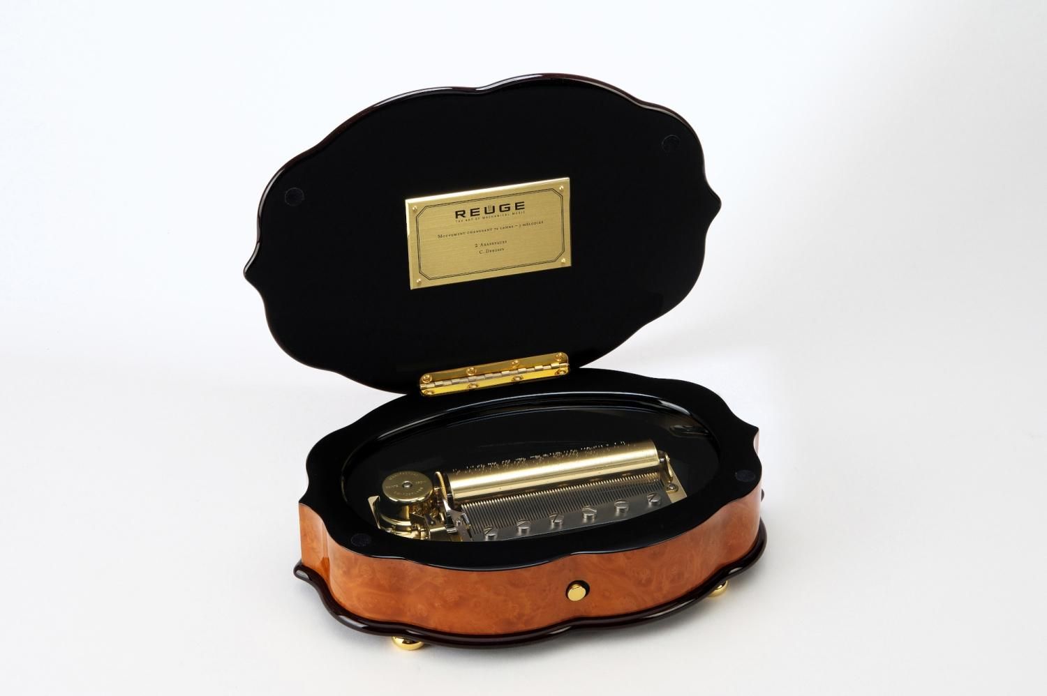 ★新品★リュージュ72弁オルゴール　月の光　リーフ型象篏細工 ☆新品☆リュージュ72弁オルゴール月の光リーフ型象篏細工