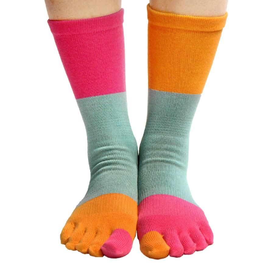 オリジナル5本指ソックス｜あべこべ グリーンブルー（M