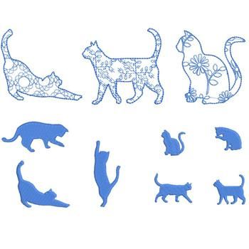 ワンコイン デザインpack22 猫シルエット 10種類