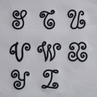 ワンコイン・デザインPack92（手刺繍風３DアルファベットA-3 [S〜Z] 8文字）刺繍データ