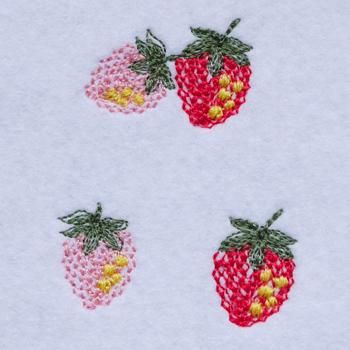 ワンコイン デザインpack116 手刺繍風いちごのワンポイントa 3種類 刺繍データ ワンコイン デザインpack116 手刺繍風いちごのワンポイントa 3種類 刺繍データ