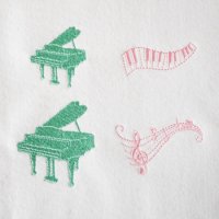 ワンコイン・デザインPack132（楽器A ピアノ・鍵盤・音符 4種類）刺繍データ