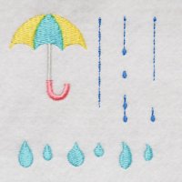 ワンコイン・デザインPack141（傘・雨・雨粒）13種類　刺繍データ