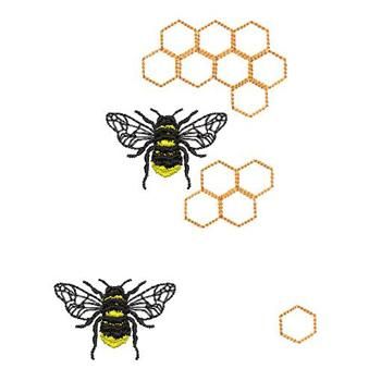 みつばちページ ワンコイン・デザインPack156（みつばち）3種類 刺繍データ