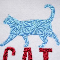 ワンコイン・デザインPack173（歩く猫ちゃんとCATの文字）３種類  刺繍データ