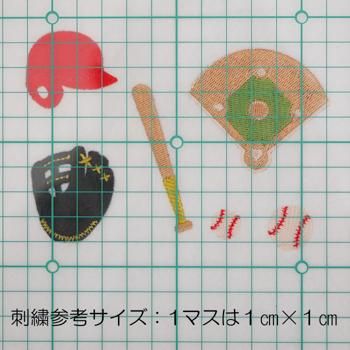 ワンコイン・デザインPack174（野球A）6種類 刺繍データ