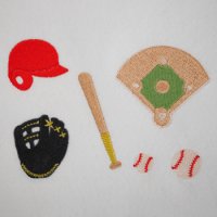 ワンコイン・デザインPack174（野球A）６種類  刺繍データ