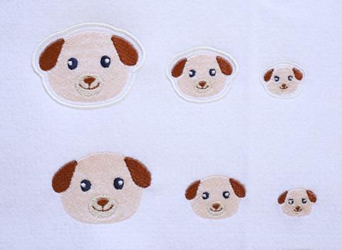 リボンひも付きワッペンが作れる動物セットA 刺繍データセット