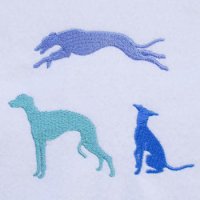 ワンコイン・デザインPack218（犬のシルエット・グレーハウンド）3種類  刺繍データ