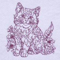 ワンコイン・デザインPack243（猫ちゃんD） 刺繍データ