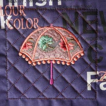 傘のアップリケ＆キルトブロック | デザインセット - ラブキモノ刺繍