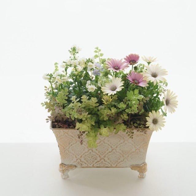 母の日 オーダー バスケットの花かご 送料 消費税込 サマースノー 寄植え 夏雪 ドライフラワー リース