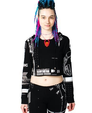 CYBERDOG : NEO FUTURE CROP L/S - サイバーファッション CYBERDOG : NEO FUTURE CROP L/S - サイバーファッション