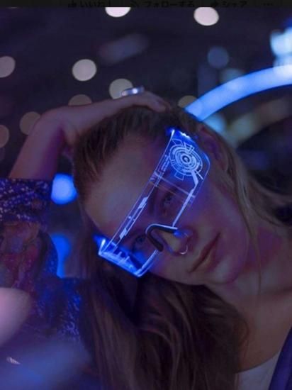 サイバーパンク LED ライトアップ サングラス