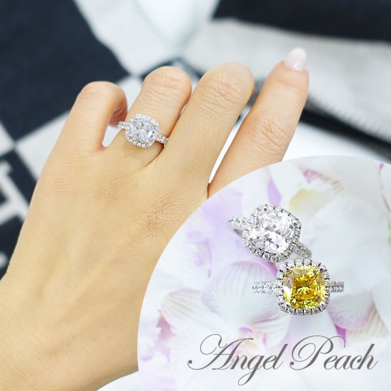 10 Off 5 13日 木 00 26日 水 00まで スクエア 2 3カラットリング 人工ダイヤモンド専門店 Angel Peach