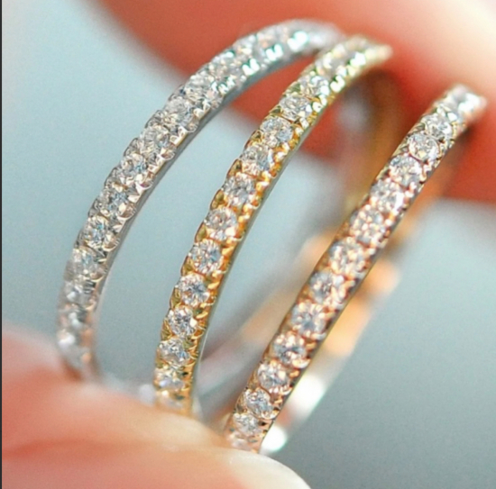 ゴールド エタニティリング ダイヤモンド18k2本セット ゴールド エタニティリング ダイヤモンド18k2本セット