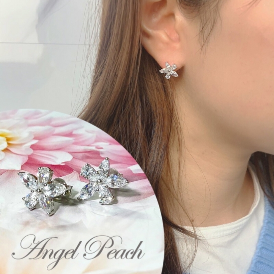 合成ダイヤモンド ピアスなら|Angel peach
