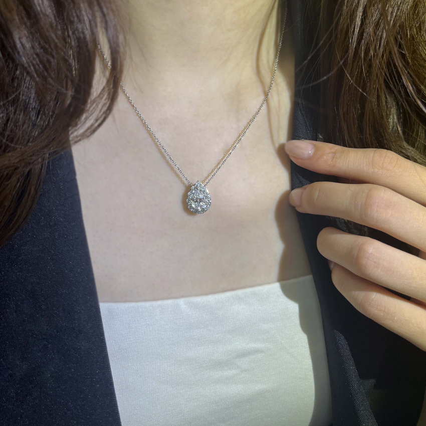 18k:オーダー】iconネックレス ペアシェイプカット 1ct ラボ 18k:オーダー】iconネックレス ペアシェイプカット 1ct ラボ
