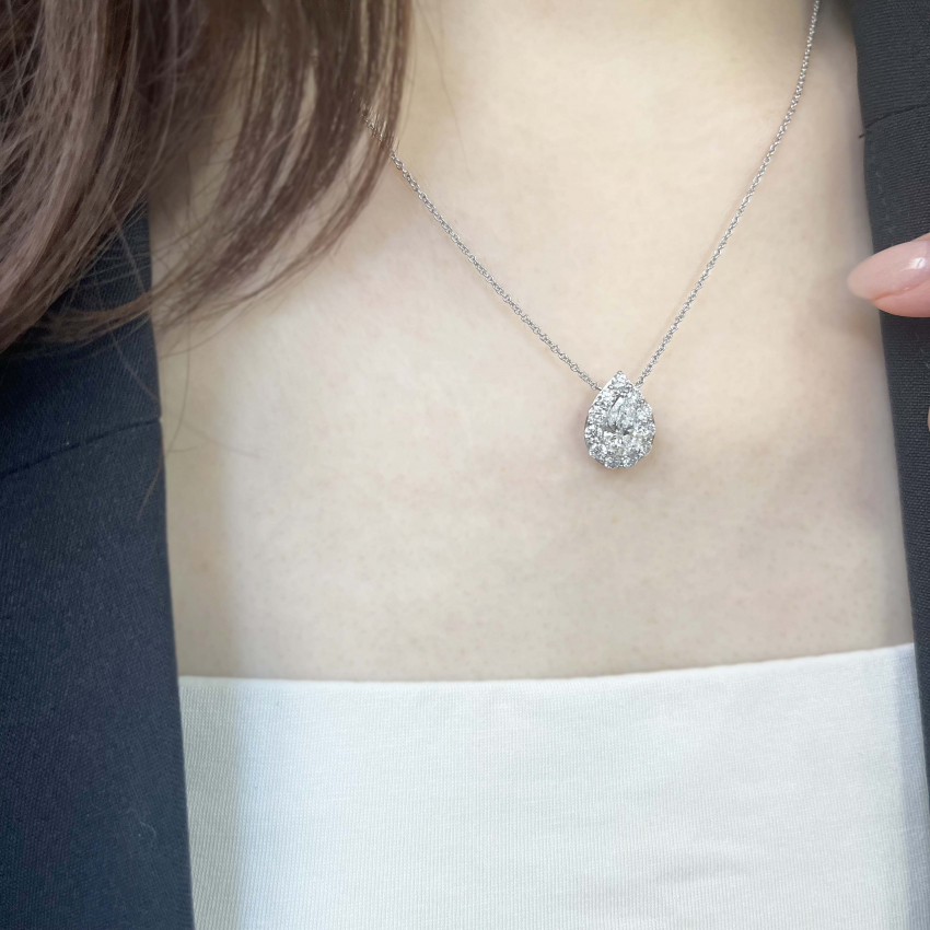 18k:オーダー】iconネックレス ペアシェイプカット 1ct ラボ 18k:オーダー】iconネックレス ペアシェイプカット 1ct ラボ
