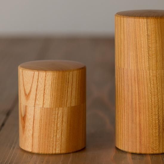 欅「茶　筒（大）」白木仕上げ ろくろ挽きの欅の木の茶筒（大） - MONO | サンプルショップ