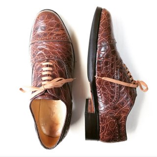 “中古品” Paul Smith（ポールスミス）Quarter Brogue Shoes（クォーターブローグシューズ）クロコダイル型押しレザー UK6.5