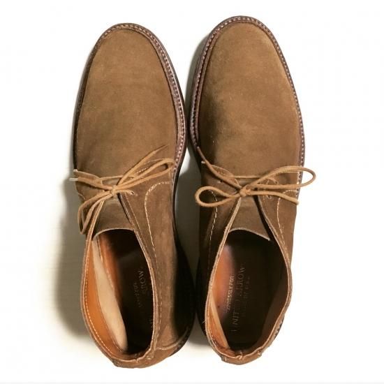 極美品” Alden（オールデン）× UNITED ARROWS別注 Suede Chukka Boots（スエードチャッカブーツ）US7.5D  スナッフブラウン 1493 アンラインド 箱/袋付 - Chett