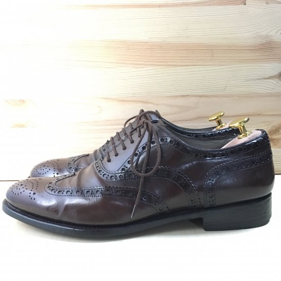 【美品】サントーニ　SANTONI　セミブローグ　ダークブラウン　7.5　26 美品】サントーニ SANTONI セミブローグ ダークブラウン 7.5 26