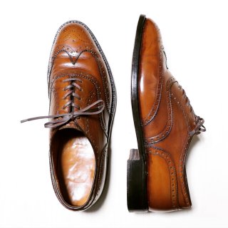 “中古品” Unknown Brand・ Full Brogues Shoes（フル ブローグ シューズ）70s ~80s ライトブラウン 25.5cm程度