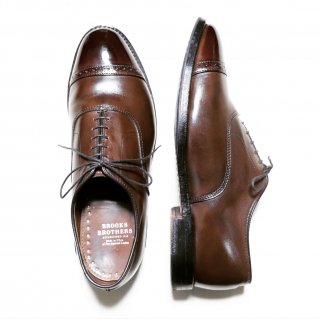 “極美品” Brooks Brothers（ブルックスブラザーズ）Punched Cap Toe Shoes（パンチドキャップトゥシューズ） Allen Edmonds製 US8.5D ダークブラウン