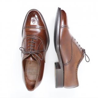 “美品” Franceschetti（フランチェスケッティ）Semi Brogue Shoes（セミブローグ シューズ）Size:41.5(UK7.5) ブラウン
