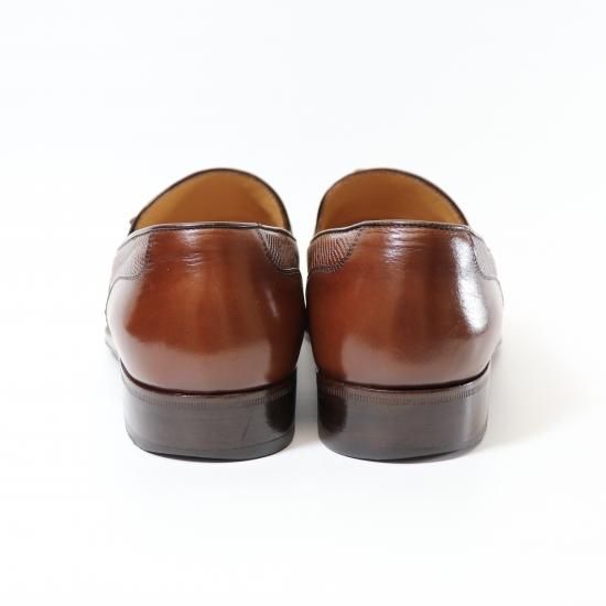 TANINO CRISCIタニノクリスチー ブラウンレザー タッセルローファー TANINO CRISCI タニノクリスチー ローファー茶リザード 36ハーフ
