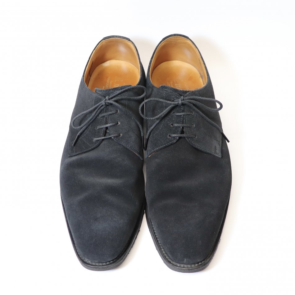 “美品” SCOTCH GRAIN（スコッチグレイン）Plane Toe Shoes（プレーントゥ シューズ）24.5cm E ブラック スエード  5384 - Chett