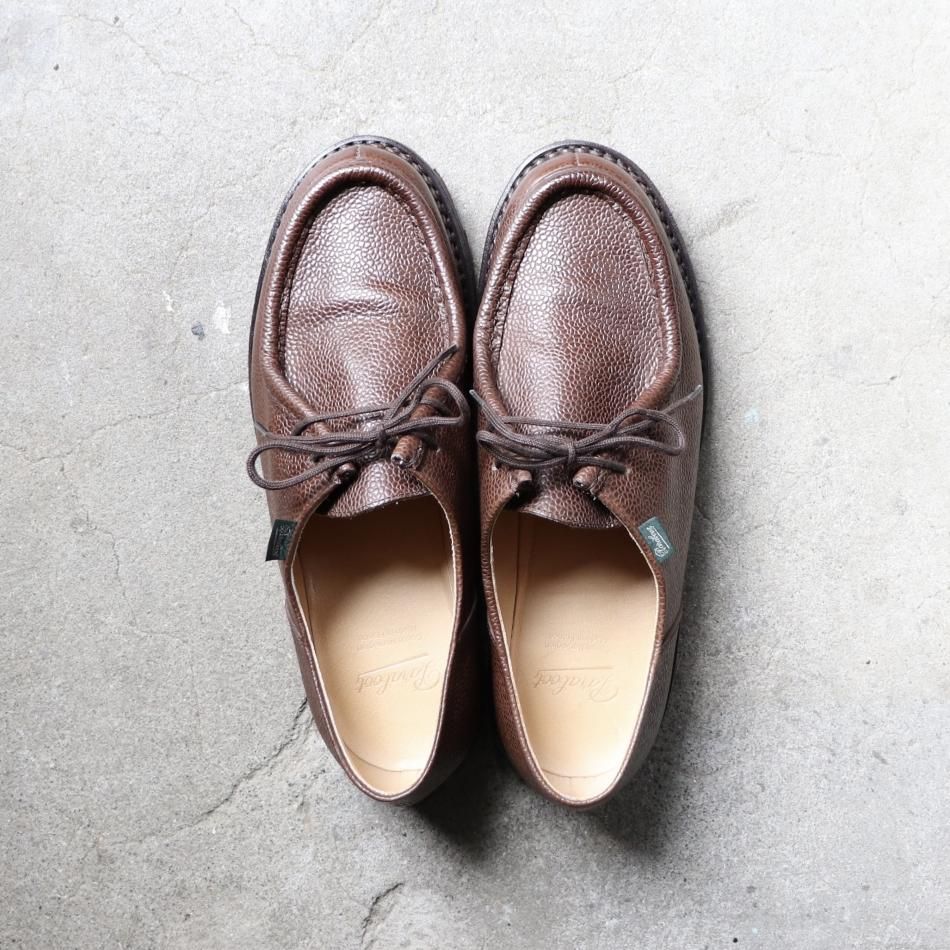 極美品” Paraboot（パラブーツ）チロリアンシューズ MICHAEL（ミカエル）Size:43.5 MARRON GR EBENE ブラウン  シボ革 715634 箱/袋付 - Chett