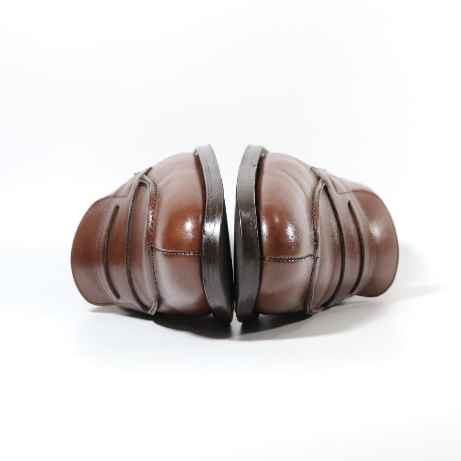 美品” GRENSON（グレンソン）コインローファー UK6.5 D ブラウン 18040