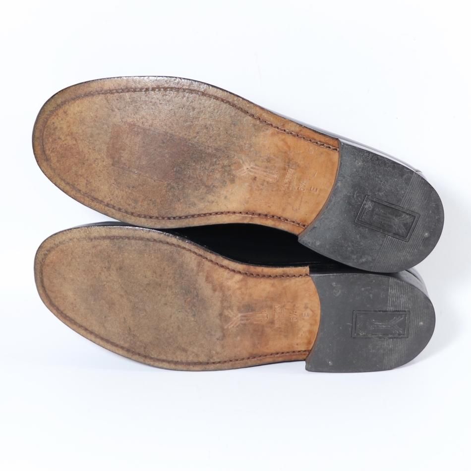 美品” YANKO（ヤンコ）モカシンローファー Size:6.5 E ブラック ガラス