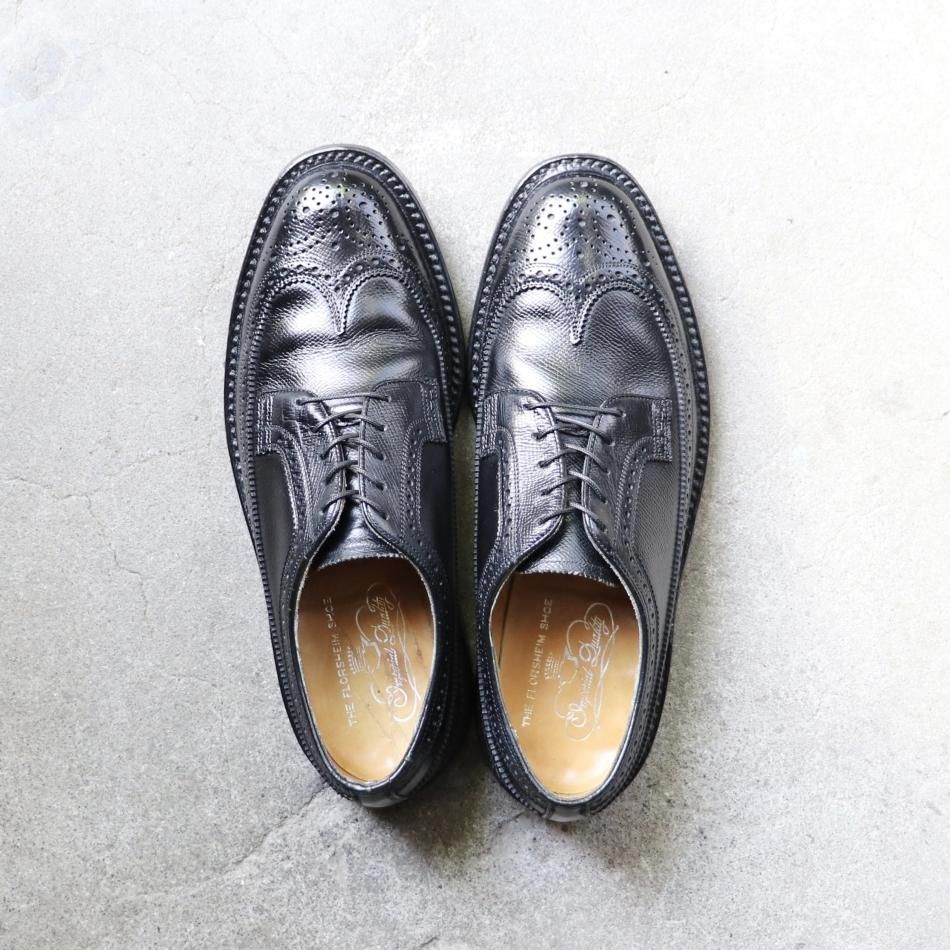 “極美品/希少品” FLORSHEIM(フローシャイム)Imperial Quality ロングウイングチップ Kenmoor / ケンムーア US7.5 E シボ革 92604 黒 1979年6月製 - Chett “極美品/希少品” FLORSHEIM(フローシャイム)Imperial Quality ロングウイングチップ Kenmoor / ケンムーア US7.5 E シボ革 92604 黒 1979年6月製 - Chett