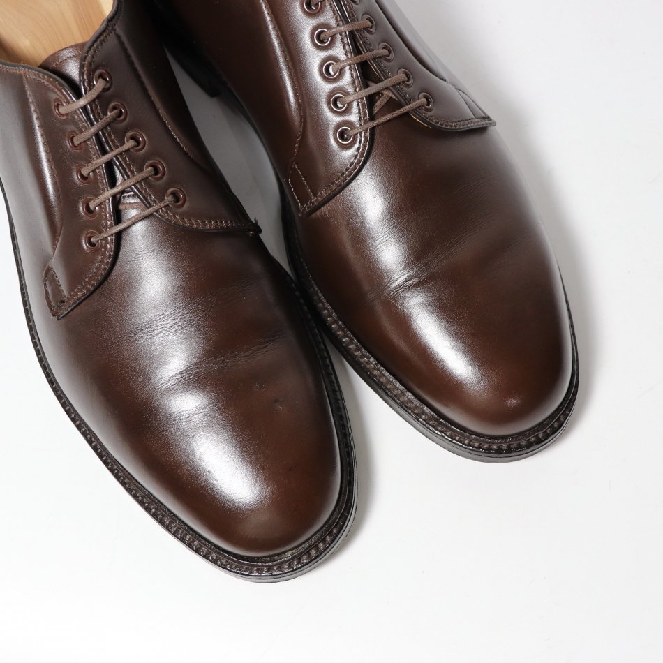 美品/希少品” ALDEN（オールデン）948 Plain Toe Blucher プレーントゥシューズ US9.5D バリーラスト  ブラウンアニリンカーフ 1993年製 日本未発売モデル - Chett