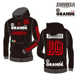 <img class='new_mark_img1' src='https://img.shop-pro.jp/img/new/icons25.gif' style='border:none;display:inline;margin:0px;padding:0px;width:auto;' />JOGARBOLA×GRANDE “Somos* vecinos” HEAVY WEIGHT SWEAT PARKA - BLK/WHT/RED