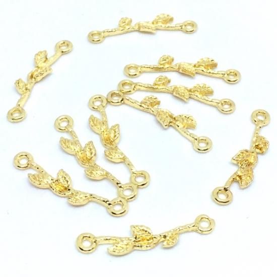 ハンドメイド　コネクター  チャーム　リーフ　フラワー チャーム 葉っぱ リーフ 10mm 4個 青緑色 シンプル コネクター