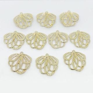 蔦葉のコネクターチャーム(10個)植物 リーフ ゴールドカラー