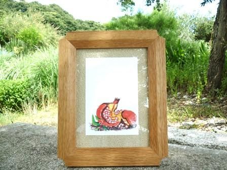古道具　木製額縁 257×364mm 25.7×36.4cm[B4]B4判 アンティーク調 木製フォト