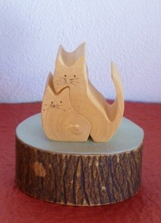 寄り添いネコ　くっつきネコ　〜みかんの木のクラフトシリーズ〜