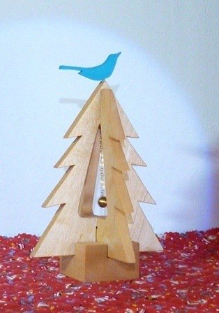 クリスマスツリー　～幸せの青い鳥～ - 七曜工房 nanayoukoubou　木のクラフトと笛の工房