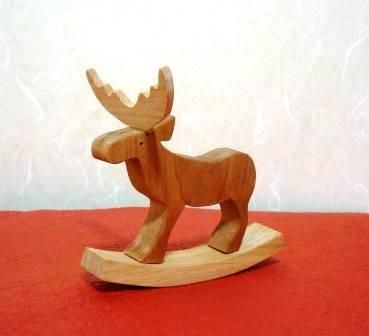 木製ペアトナカイ 木彫りつがいトナカイ クリスマス トナカイ置物