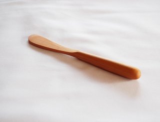 木のバターナイフー　Wood Butter knife　アメリカンチェリー材　先丸刃デザイン